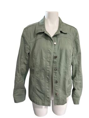 Northern Reflections Khaki Green Women's Button-Front Utility Jacket, Sz L